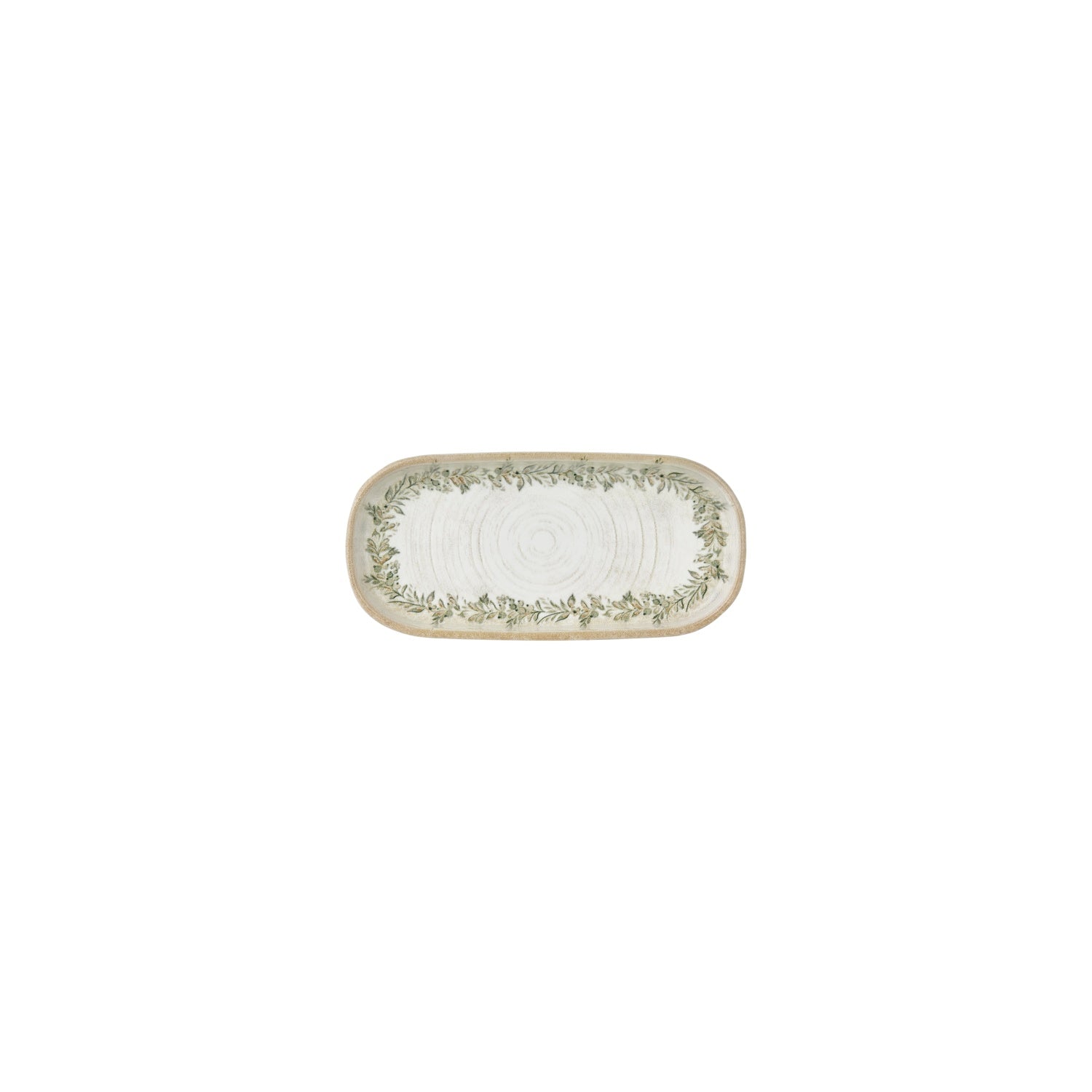 Oliva 7.75" x 3.75" x h:1" Oval Green Vitrified Platter (1 each)