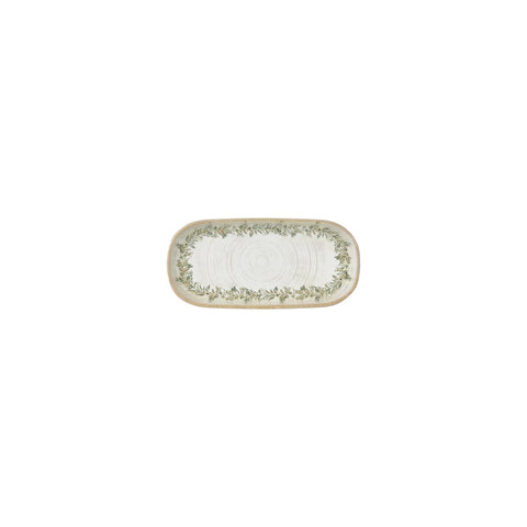 Oliva 7.75" x 3.75" x h:1" Oval Green Vitrified Platter (1 each)