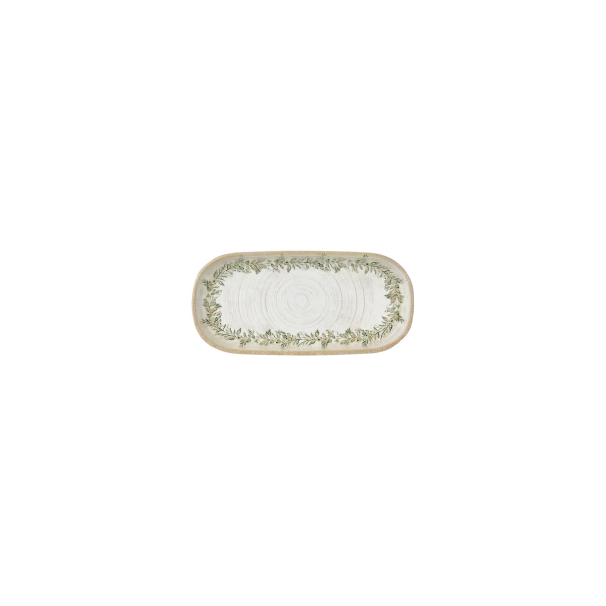 Oliva 7.75" x 3.75" x h:1" Oval Green Vitrified Platter (1 each)