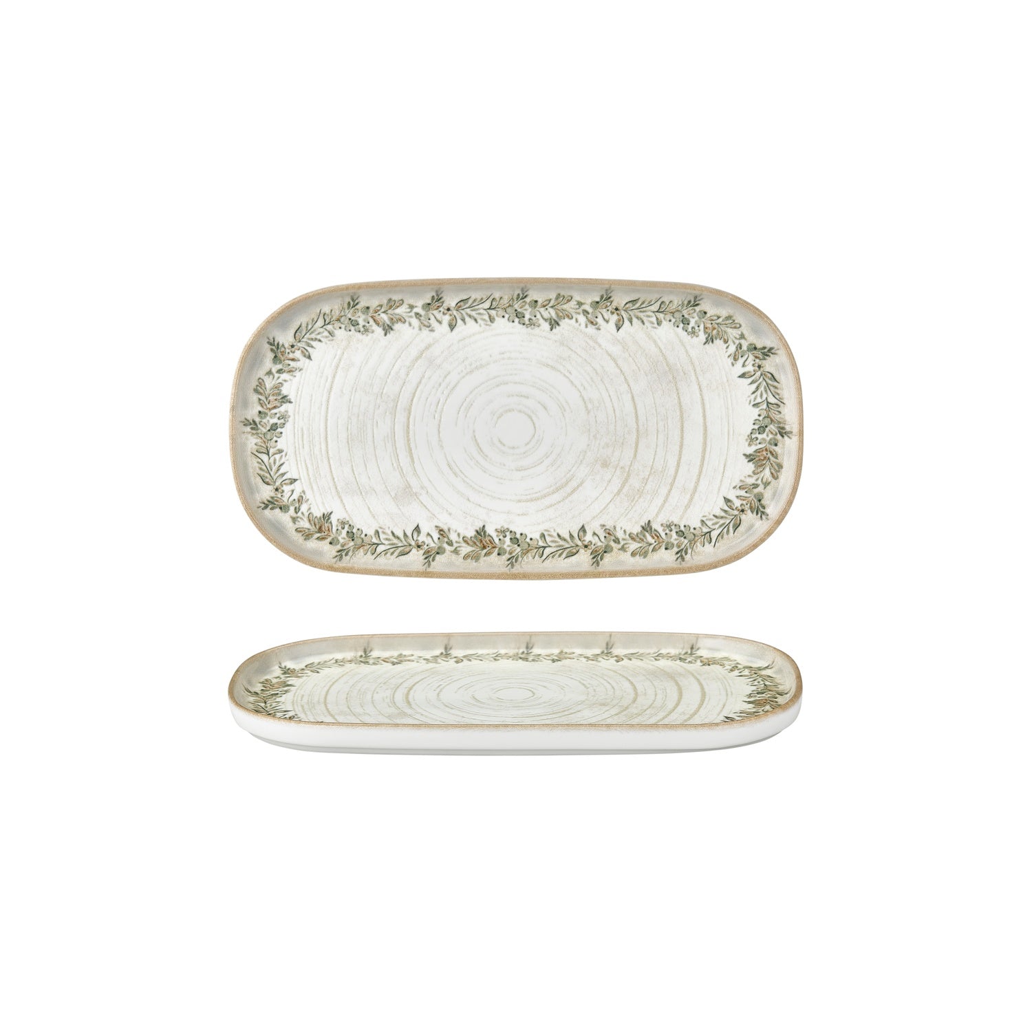 Oliva 11.75" x 6.25" x h:0.75" Oval Green Vitrified Platter (1 each)