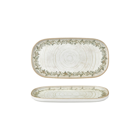 Oliva 11.75" x 6.25" x h:0.75" Oval Green Vitrified Platter (1 each)