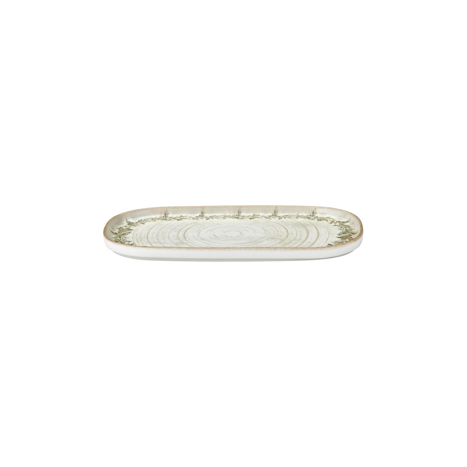 Oliva 11.75" x 6.25" x h:0.75" Oval Green Vitrified Platter (1 each)