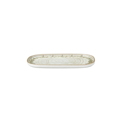 Oliva 11.75" x 6.25" x h:0.75" Oval Green Vitrified Platter (1 each)