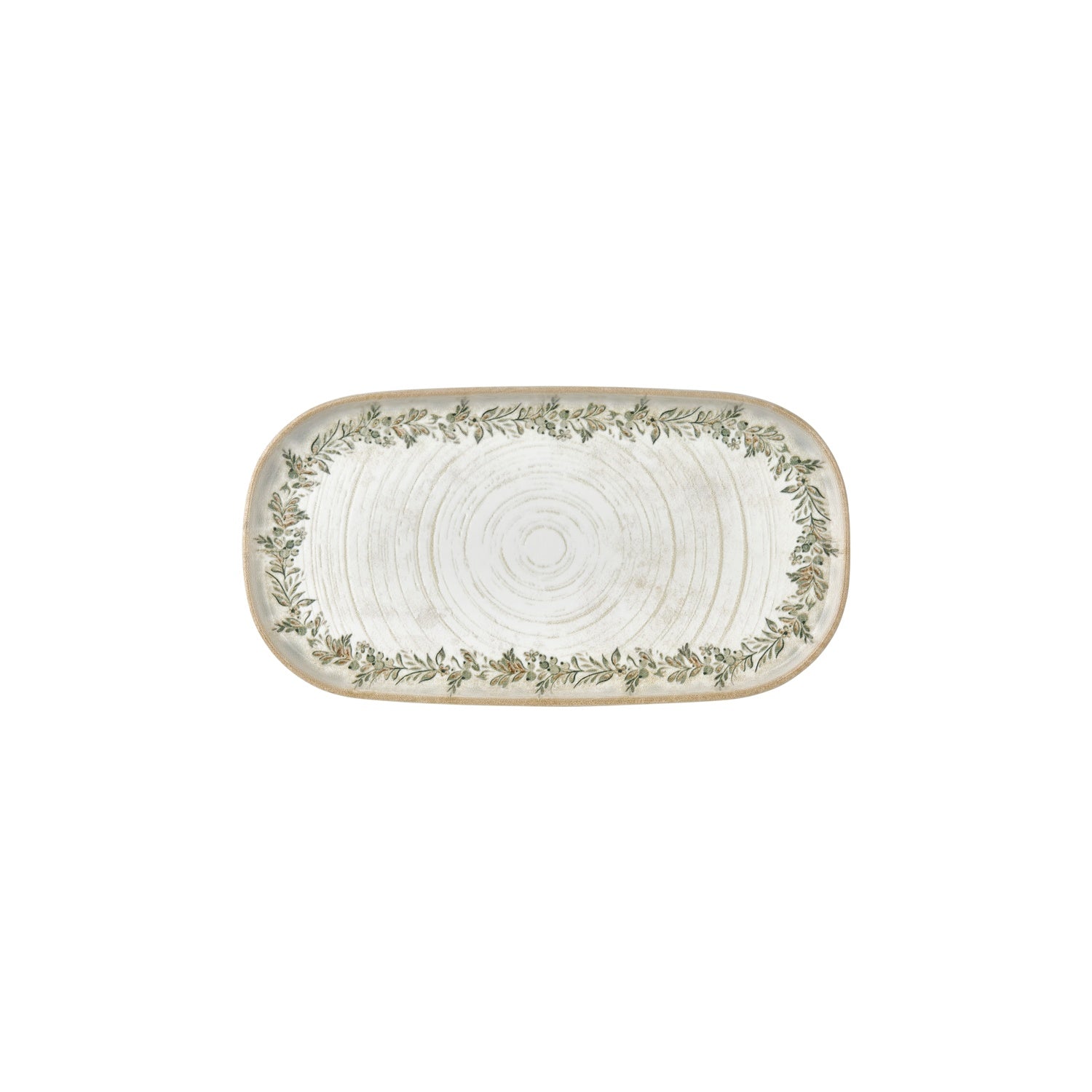 Oliva 11.75" x 6.25" x h:0.75" Oval Green Vitrified Platter (1 each)