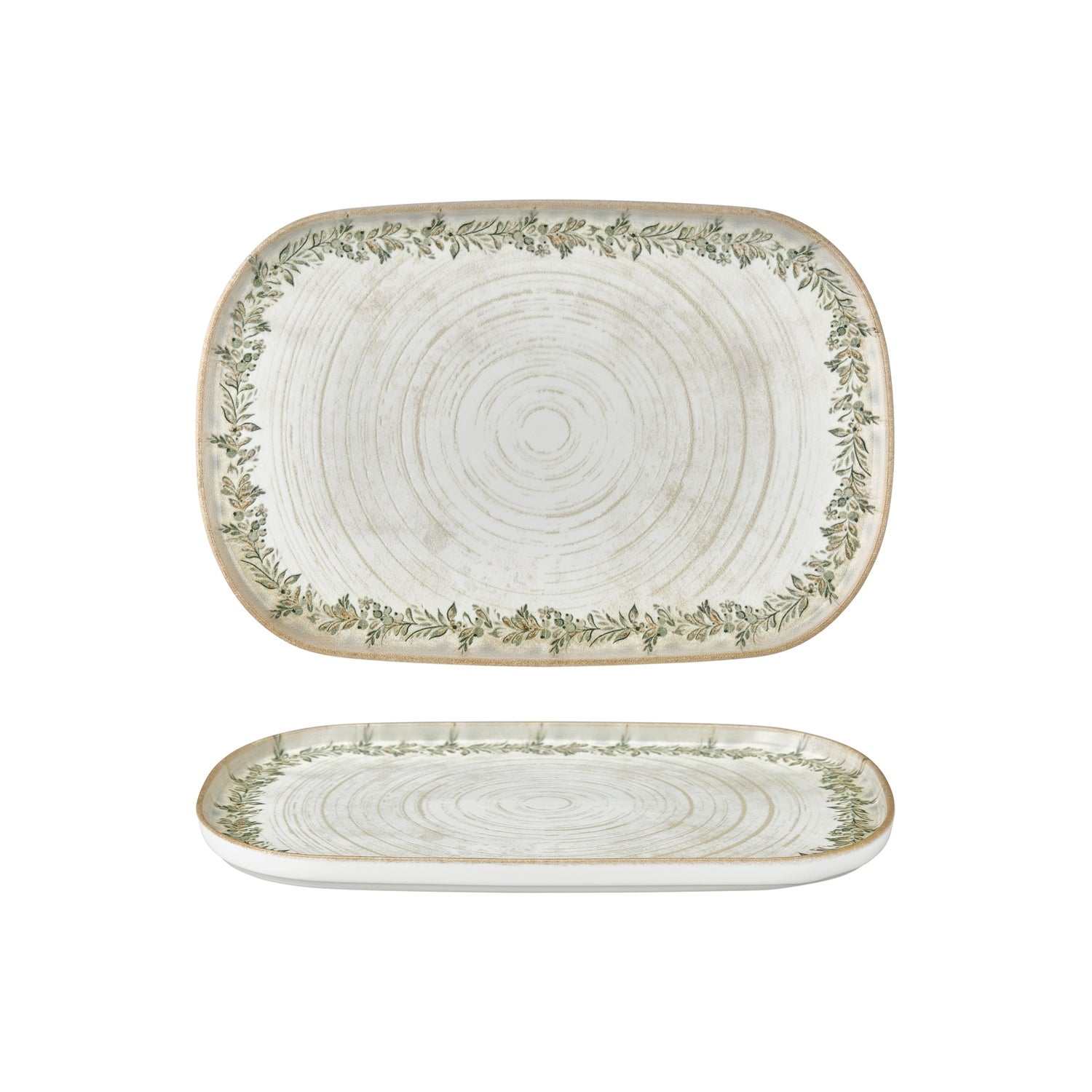 Oliva 13.5" x 9" x h:0.75" Oval Green Vitrified Platter (1 each)