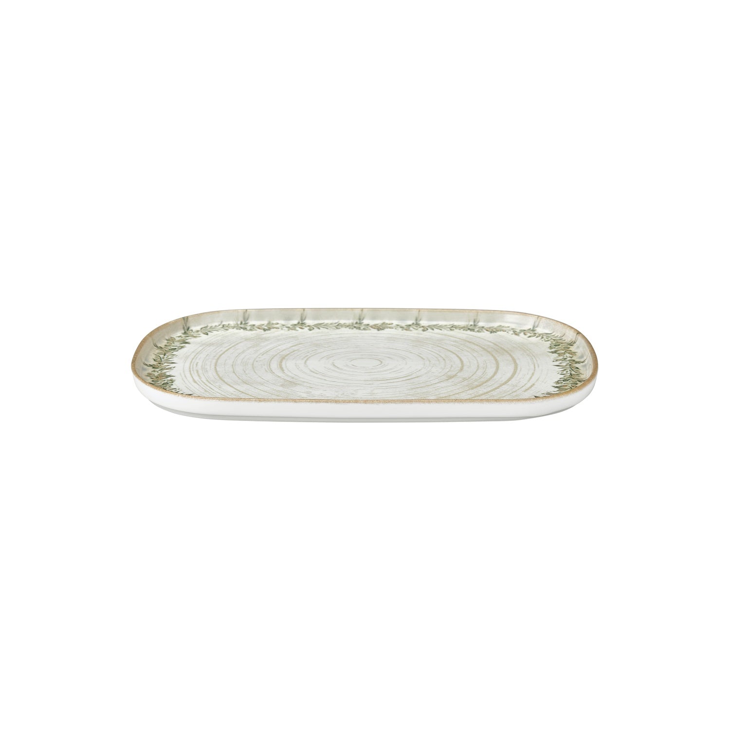 Oliva 13.5" x 9" x h:0.75" Oval Green Vitrified Platter (1 each)