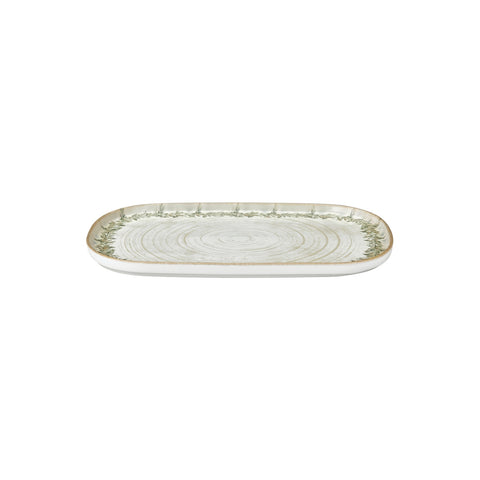 Oliva 13.5" x 9" x h:0.75" Oval Green Vitrified Platter (1 each)