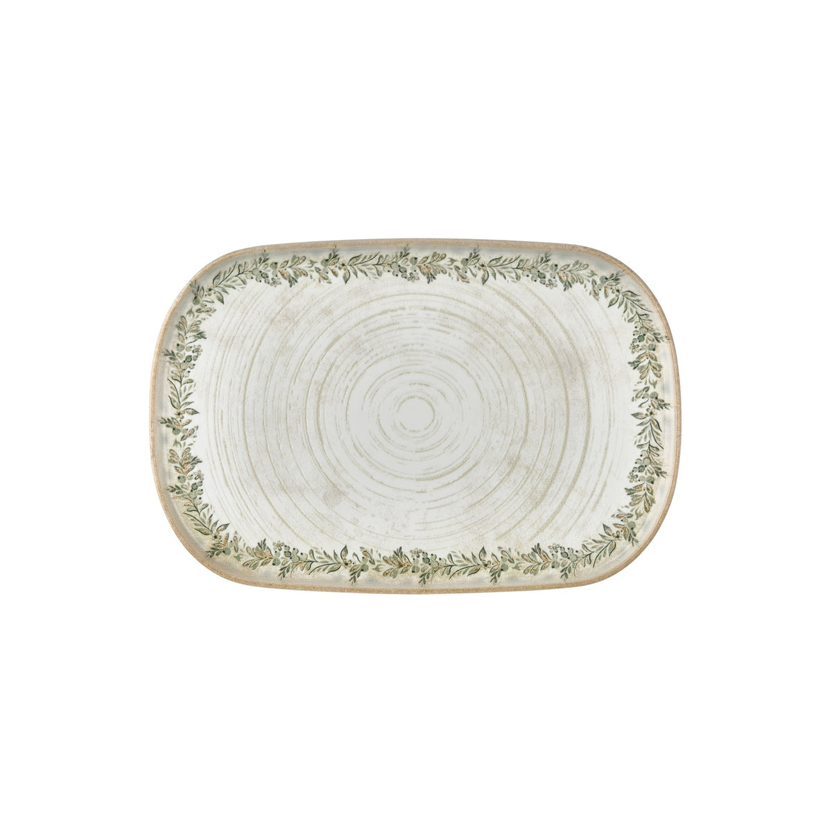 Oliva 13.5" x 9" x h:0.75" Oval Green Vitrified Platter (1 each)
