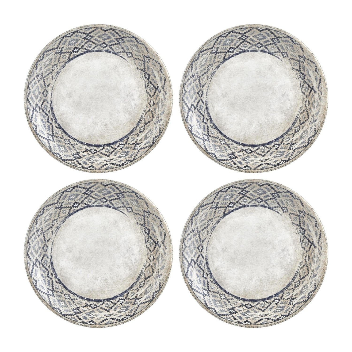 Zafira dia.6.75" Round Decorated Vitrified Plate (Set of 4)