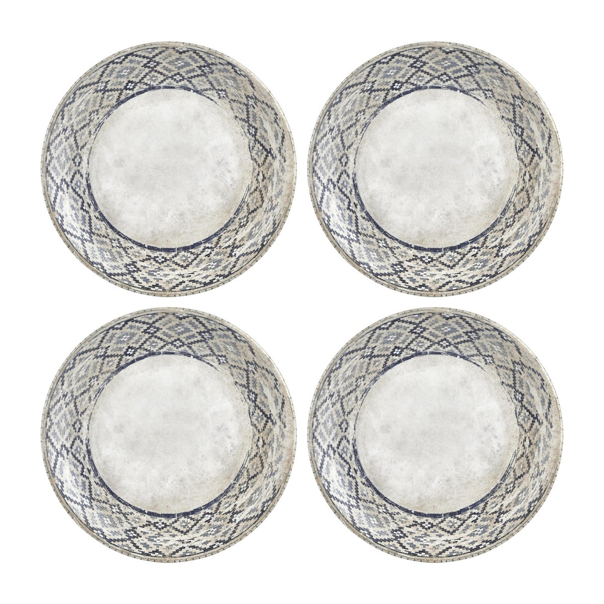 Zafira dia.6.75" Round Decorated Vitrified Plate (Set of 4)