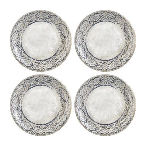 Zafira dia.6.75" Round Decorated Vitrified Plate (Set of 4)
