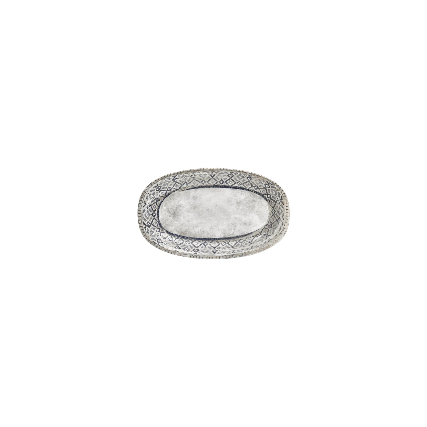 Zafira 7.5" x 4.25" x h:1" Oval Beige Vitrified Platter (1 each)