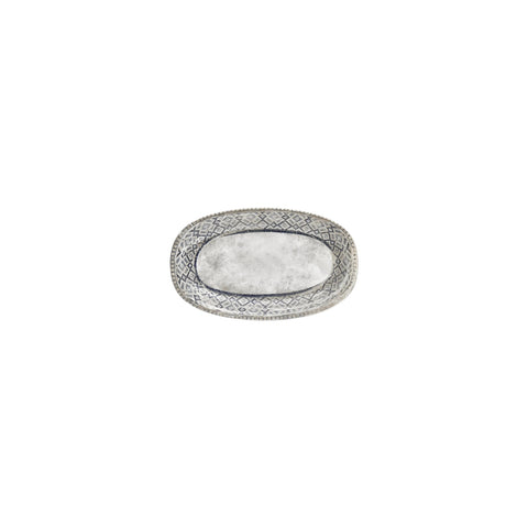 Zafira 7.5" x 4.25" x h:1" Oval Beige Vitrified Platter (1 each)