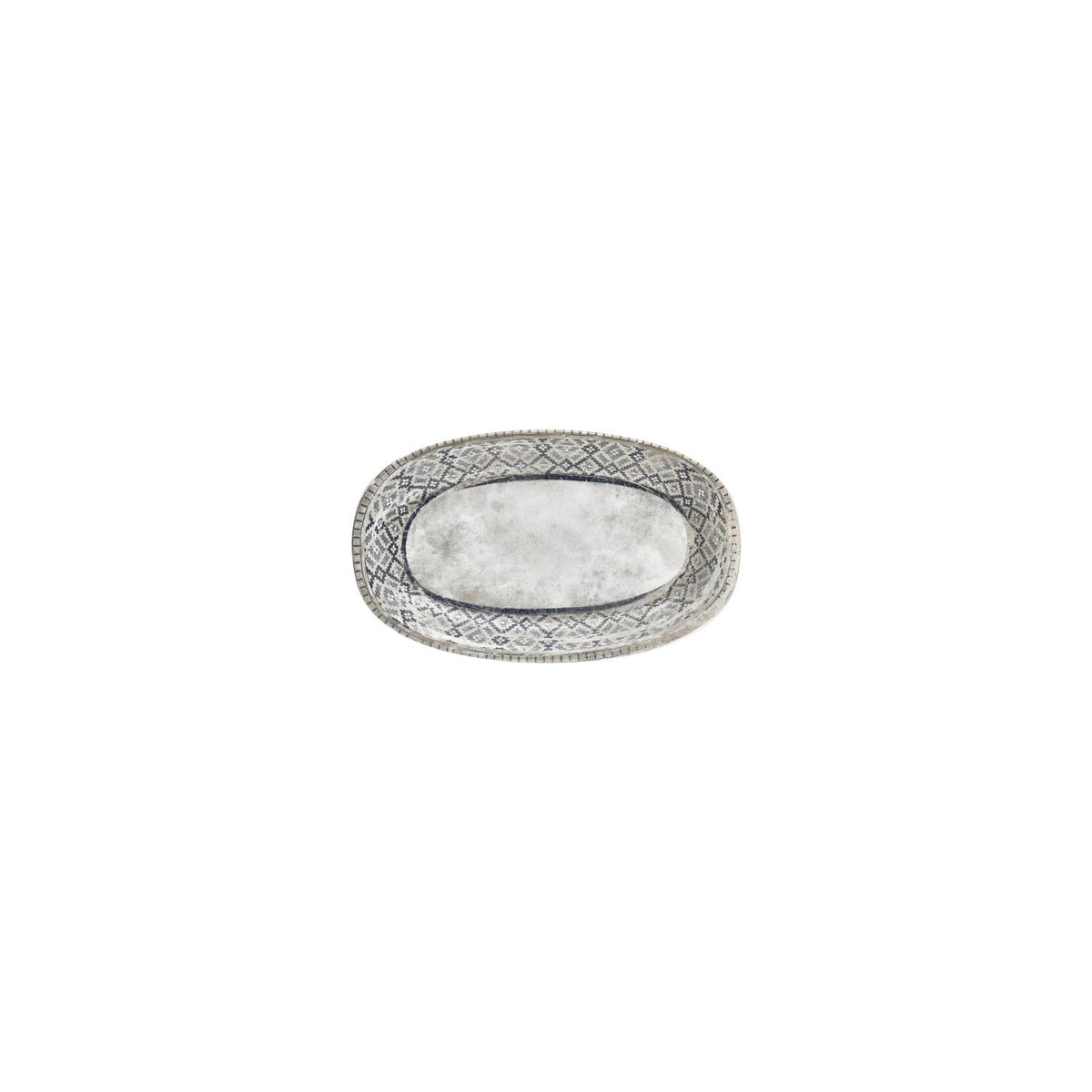 Zafira 7.5" x 4.25" x h:1" Oval Beige Vitrified Platter (1 each)