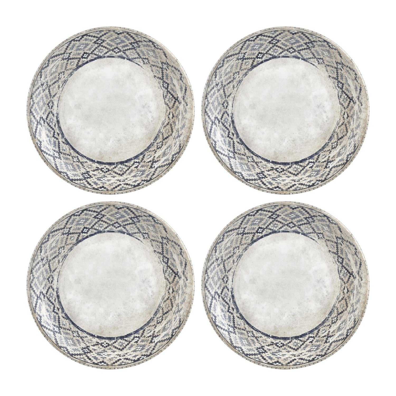Zafira dia.8.25" Round Beige Vitrified Plate (Set of 4)