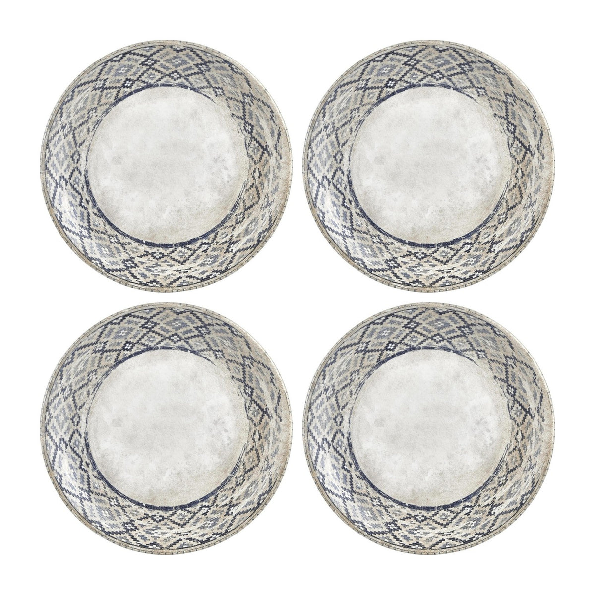 Zafira dia.8.25" Round Beige Vitrified Plate (Set of 4)