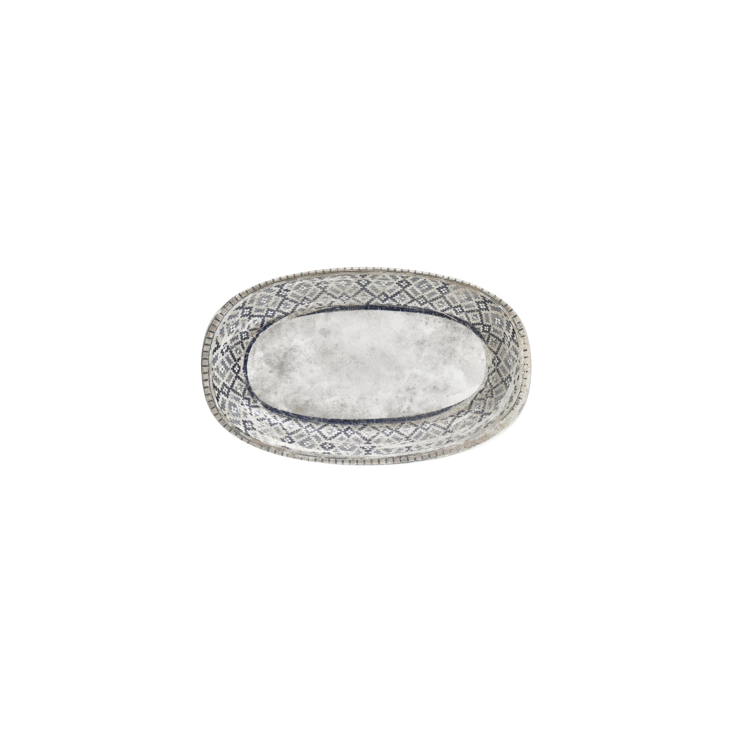 Zafira 9.5" x 5.75" x h:1" Oval Beige Vitrified Platter (1 each)