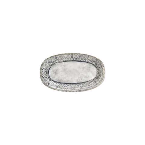 Zafira 9.5" x 5.75" x h:1" Oval Beige Vitrified Platter (1 each)