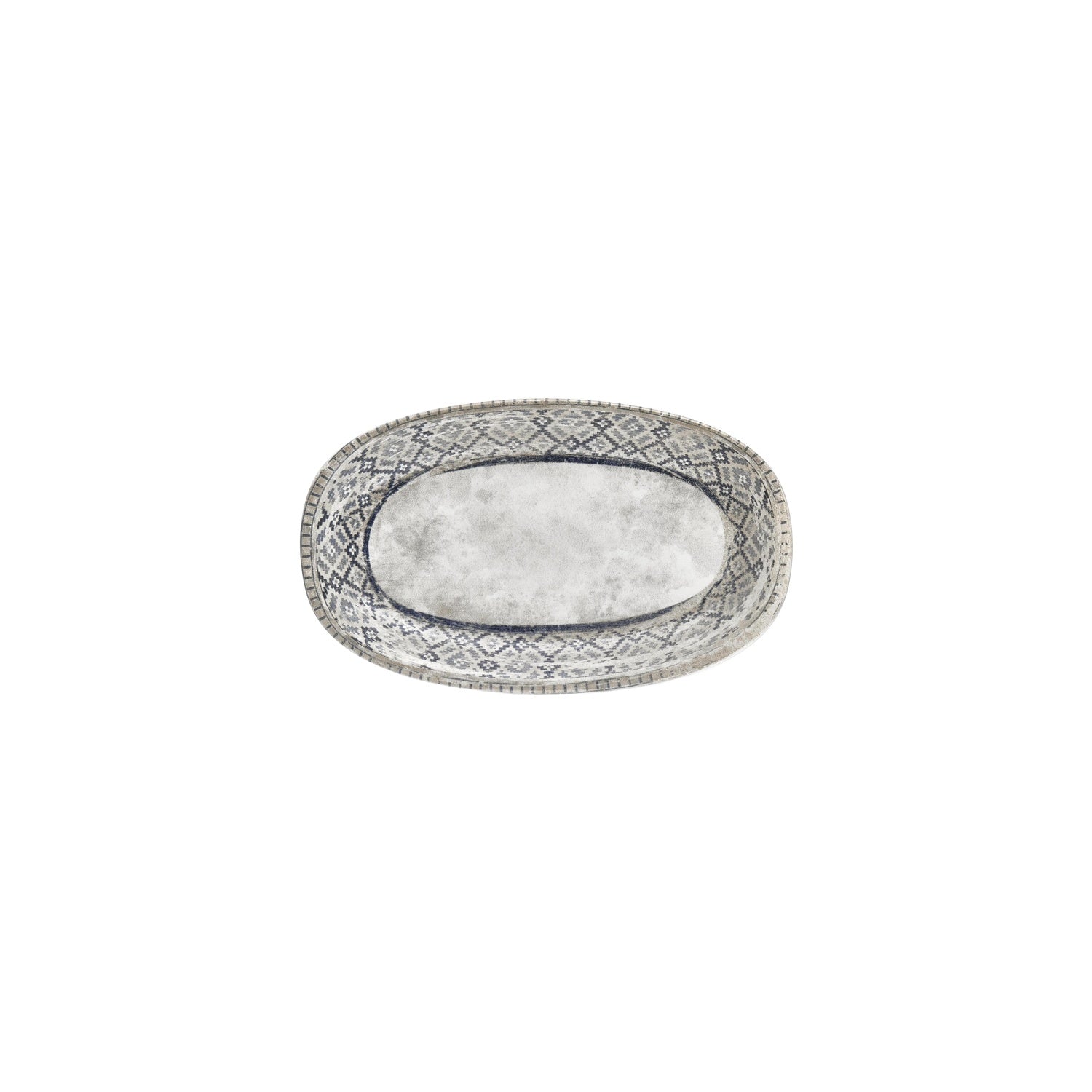 Zafira 9.5" x 5.75" x h:1" Oval Beige Vitrified Platter (1 each)