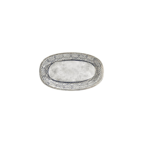 Zafira 9.5" x 5.75" x h:1" Oval Beige Vitrified Platter (1 each)