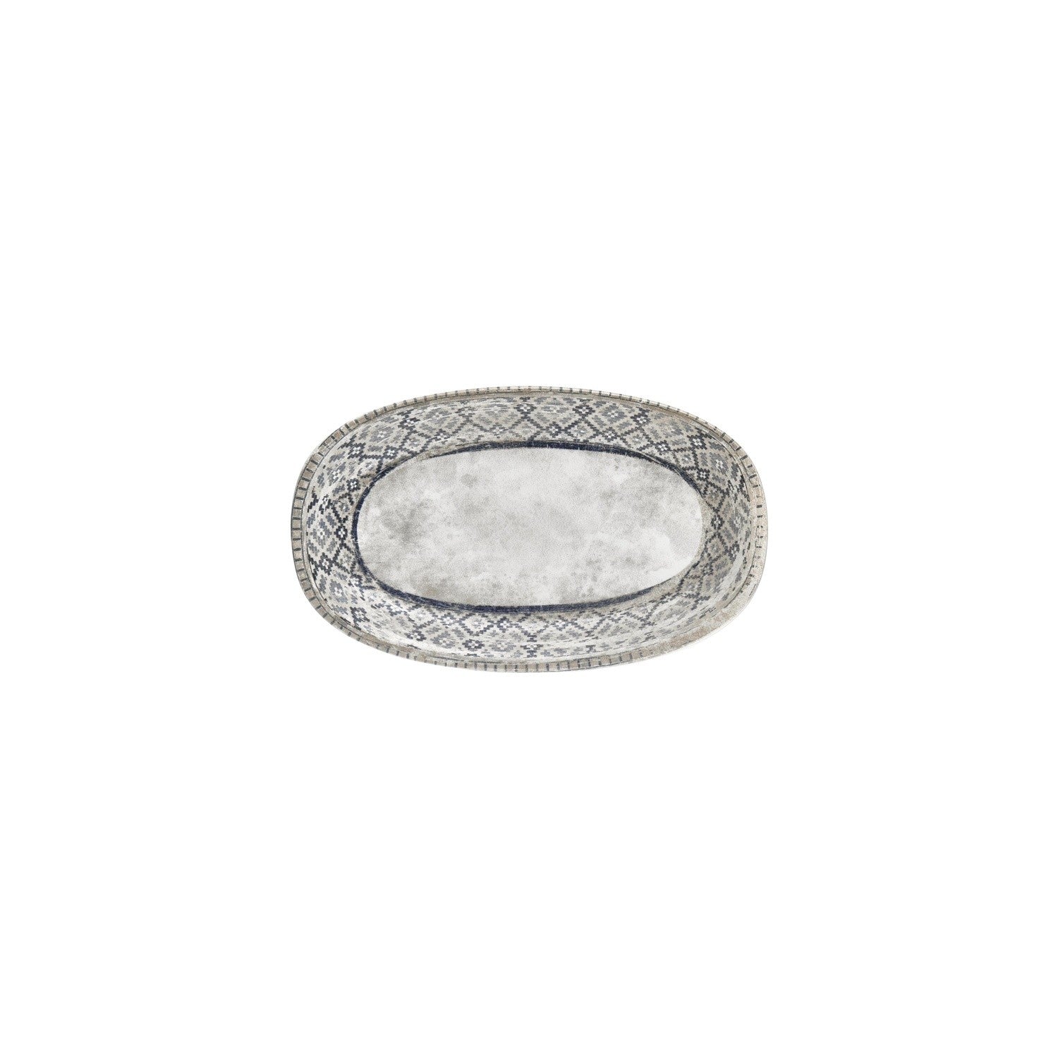 Zafira 9.5" x 5.75" x h:1" Oval Beige Vitrified Platter (1 each)