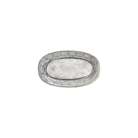Zafira 9.5" x 5.75" x h:1" Oval Beige Vitrified Platter (1 each)