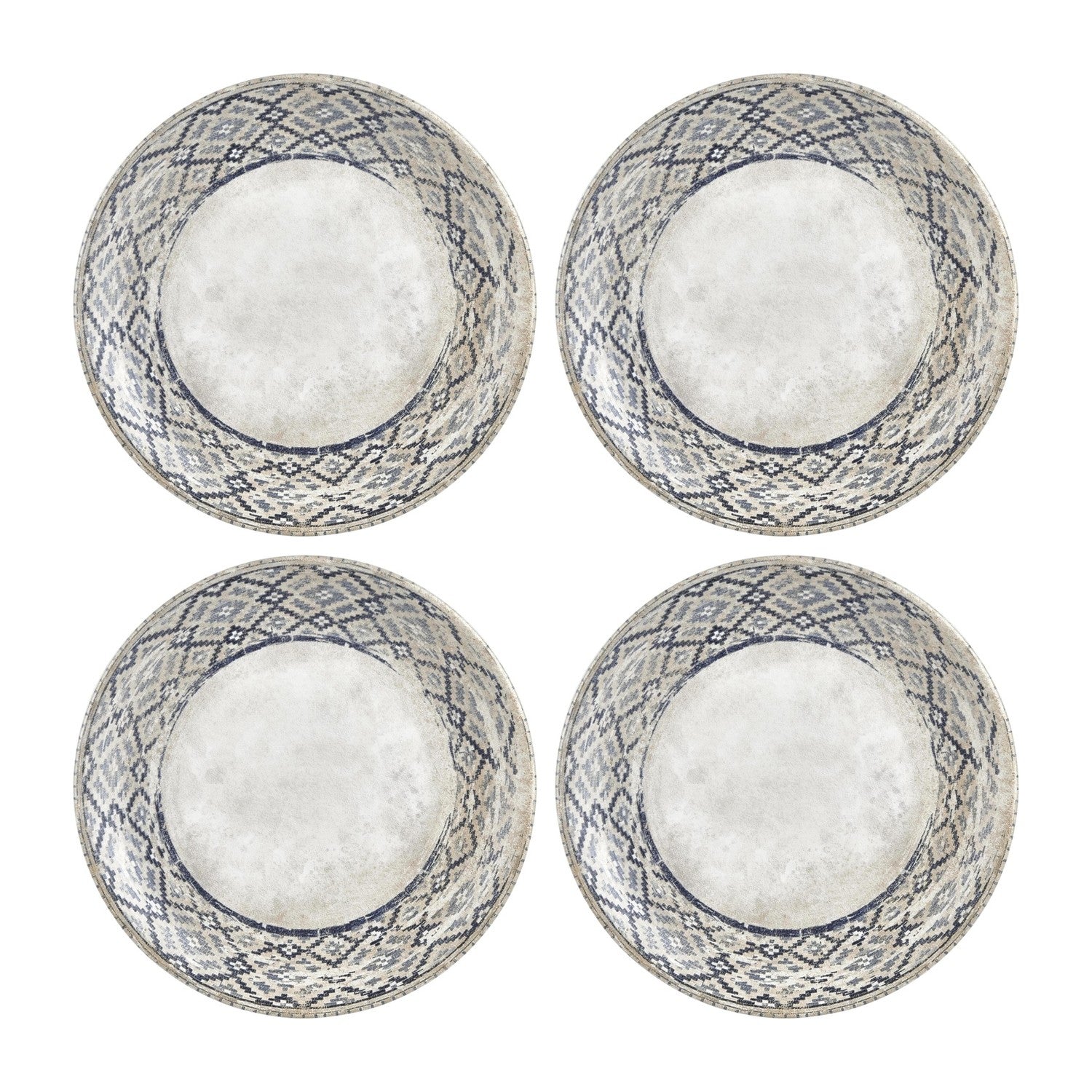 Zafira dia.9.75" Round Beige Vitrified Plate (Set of 4)