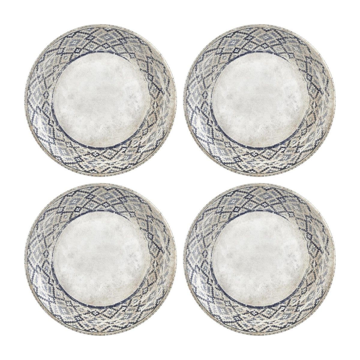 Zafira dia.9.75" Round Beige Vitrified Plate (Set of 4)