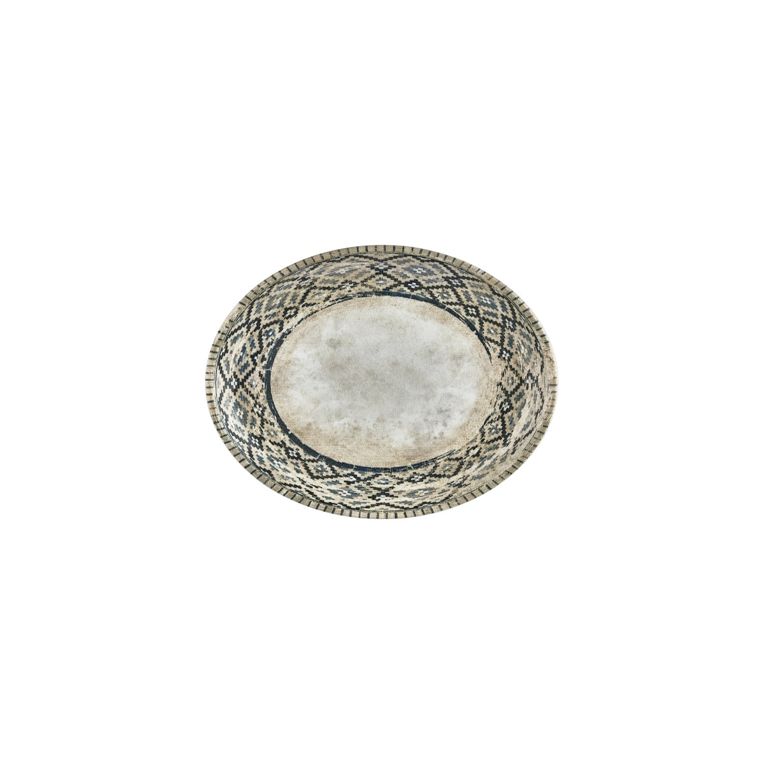 Zafira 9.75" x 7.5" x h:1" Oval Beige Vitrified Platter (Set of 4)
