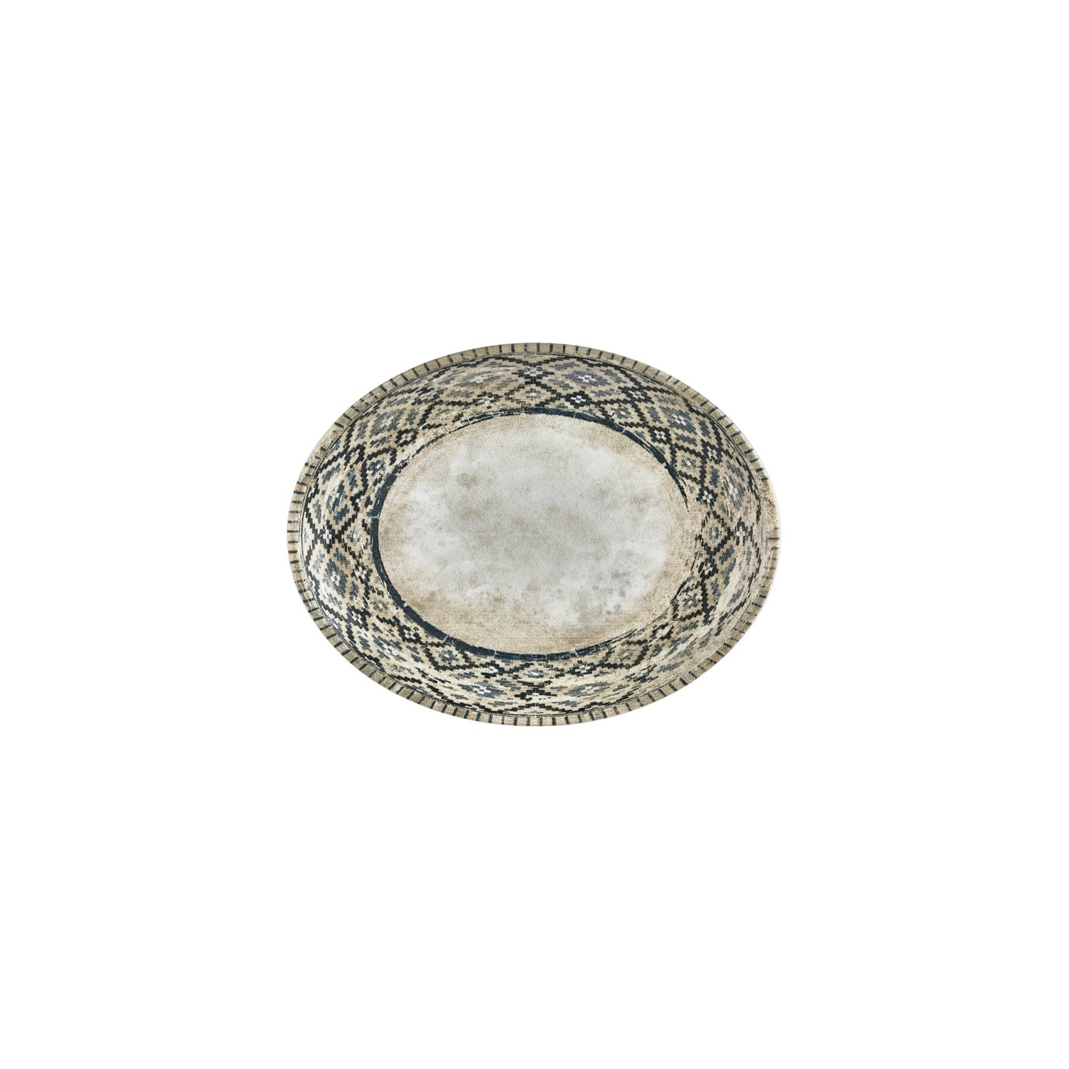Zafira 9.75" x 7.5" x h:1" Oval Beige Vitrified Platter (Set of 4)