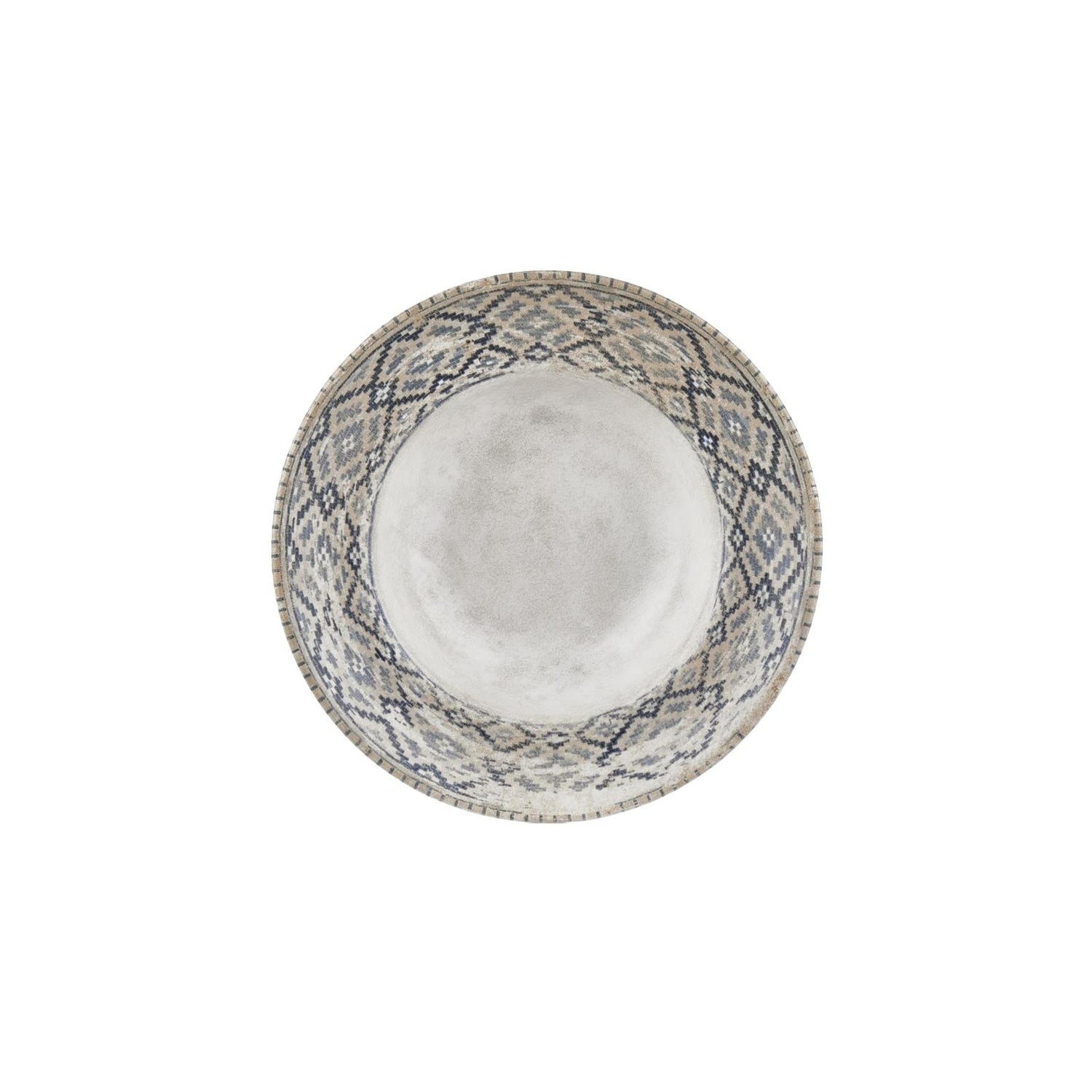 Zafira dia.10.75" h:2.5" 17 oz. Round Beige Vitrified Deep Plate (Set of 6)