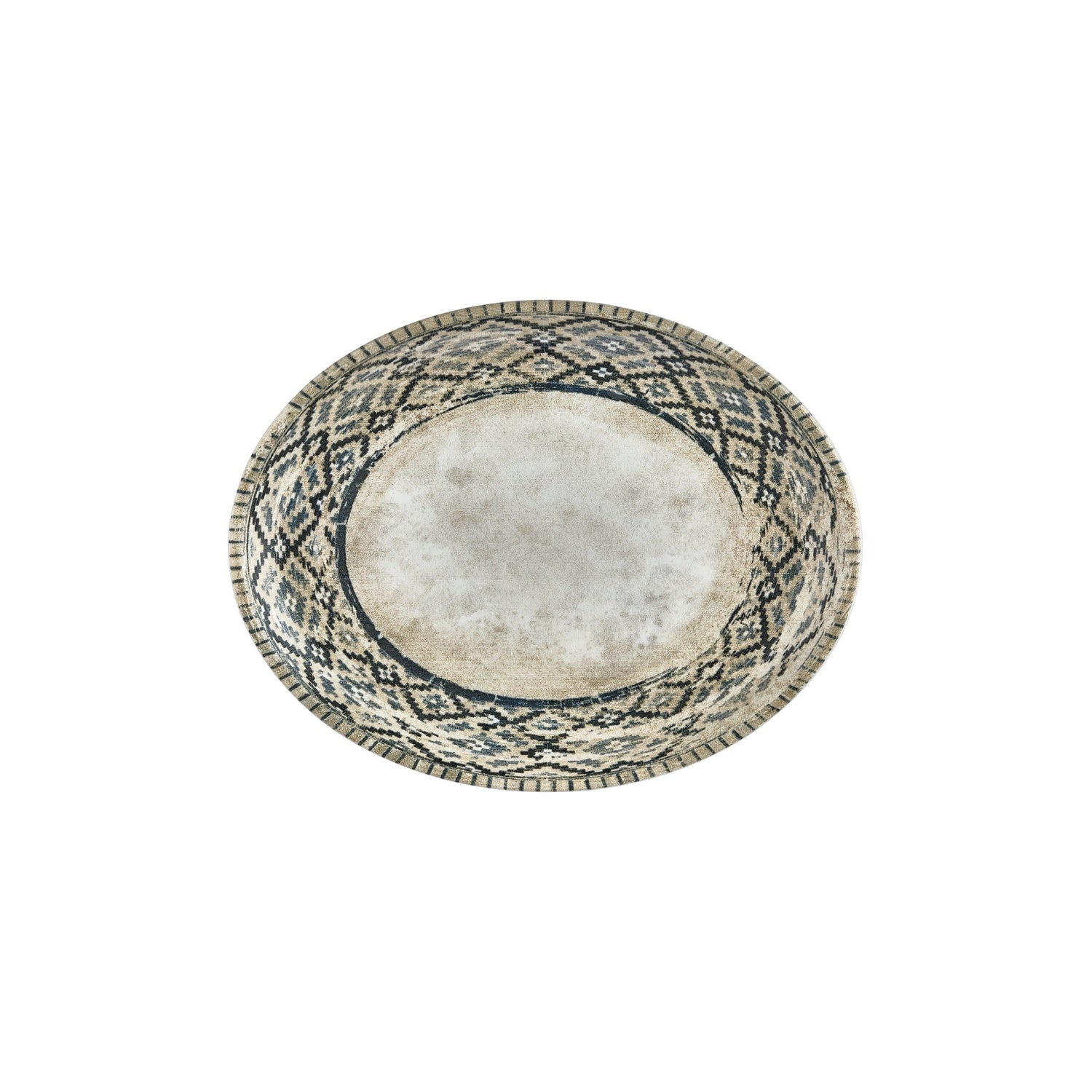Zafira 12.25" x 9.5" x h:1" Oval Beige Vitrified Platter (1 each)
