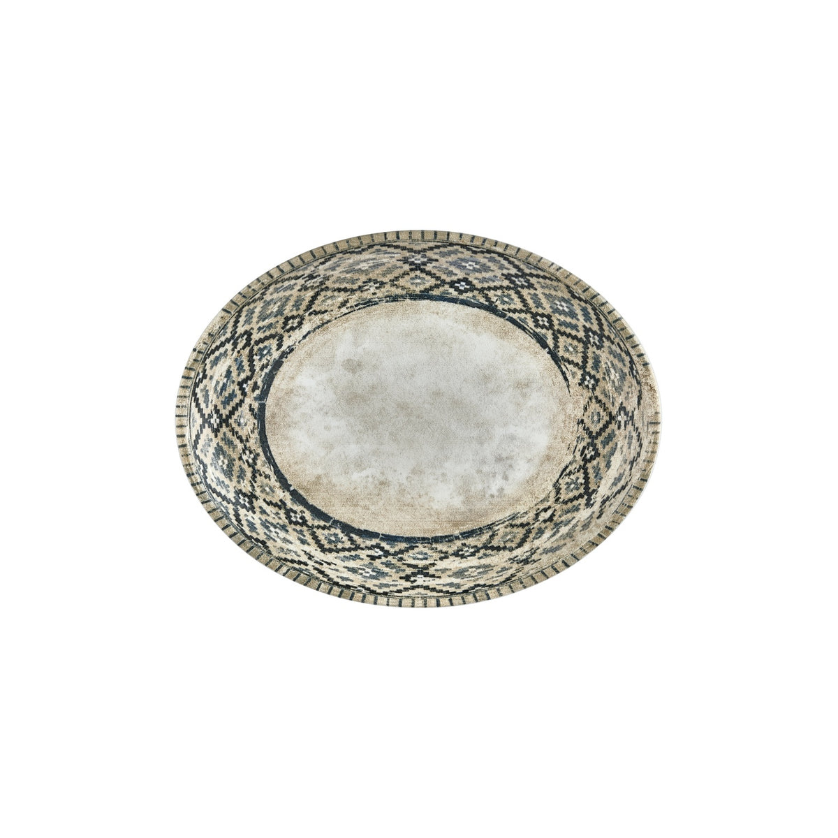 Zafira 12.25" x 9.5" x h:1" Oval Beige Vitrified Platter (1 each)