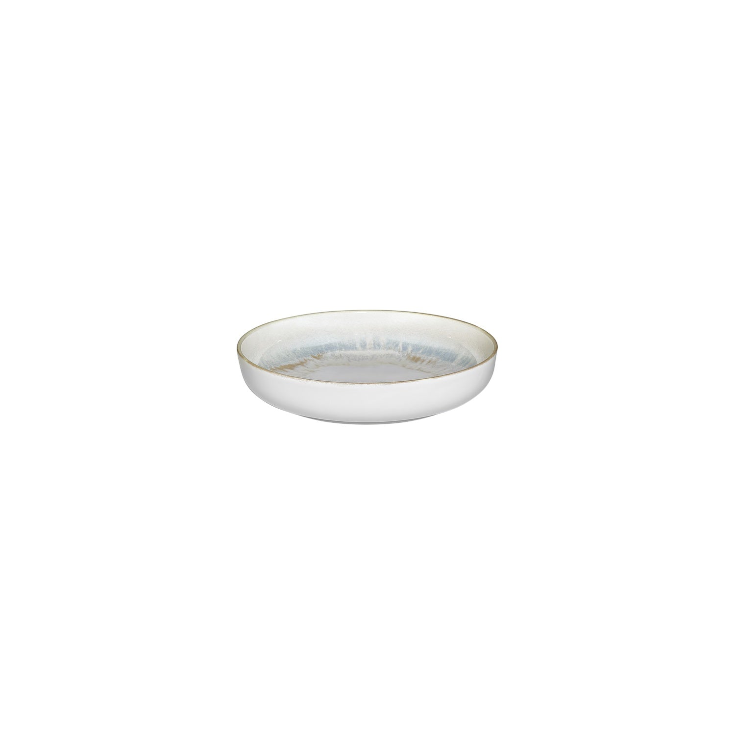 Wave dia.7.5" h:1.5" 24 oz. Round Blue Vitrified Deep Plate (Set of 6)