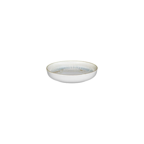 Wave dia.7.5" h:1.5" 24 oz. Round Blue Vitrified Deep Plate (Set of 6)