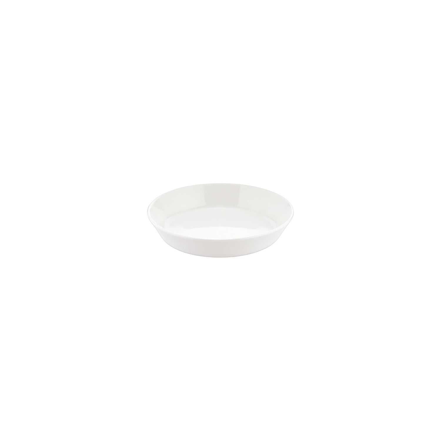 Smooth White dia.5.75" h:1.25" 9 oz. Round Warm White Vitrified Deep Plate (Set of 4)