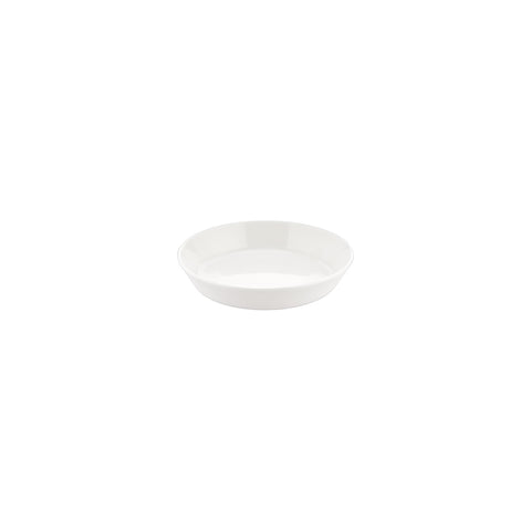 Smooth White dia.5.75" h:1.25" 9 oz. Round Warm White Vitrified Deep Plate (Set of 4)