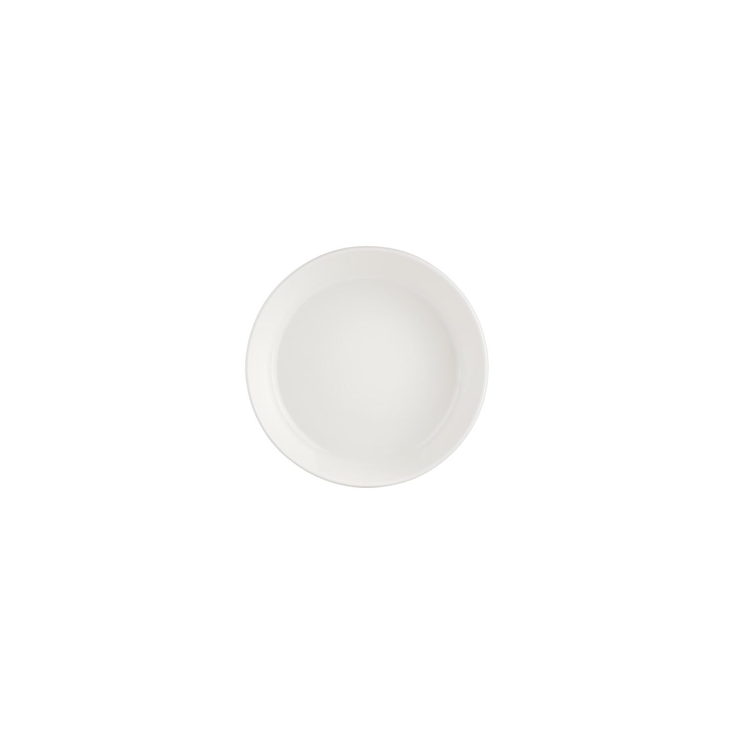 Smooth White dia.5.75" h:1.25" 9 oz. Round Warm White Vitrified Deep Plate (Set of 4)