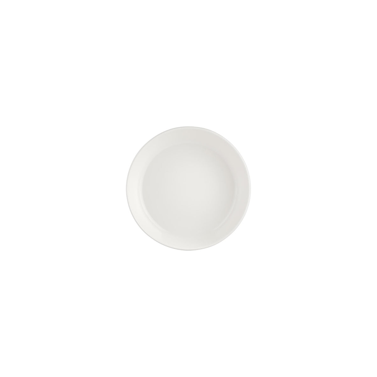 Smooth White dia.5.75" h:1.25" 9 oz. Round Warm White Vitrified Deep Plate (Set of 4)