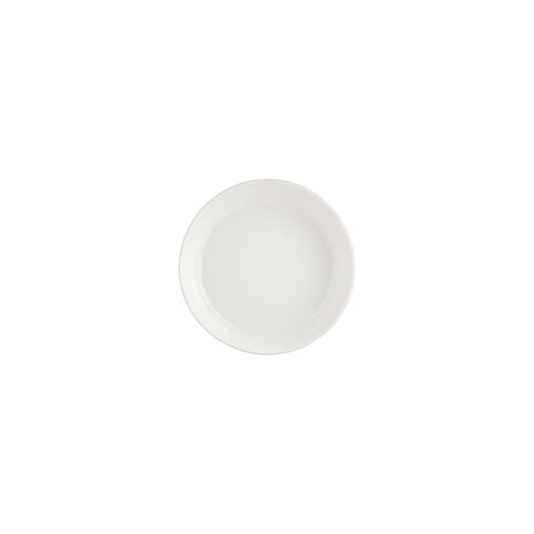 Smooth White dia.5.75" h:1.25" 9 oz. Round Warm White Vitrified Deep Plate (Set of 4)