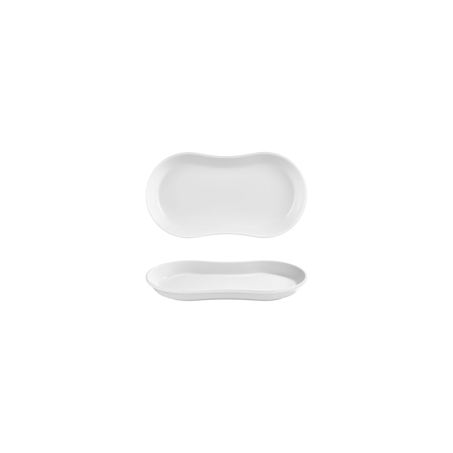 Smooth White 7.5" x 4.25" x h:1" Oval Warm White Vitrified Platter (1 each)