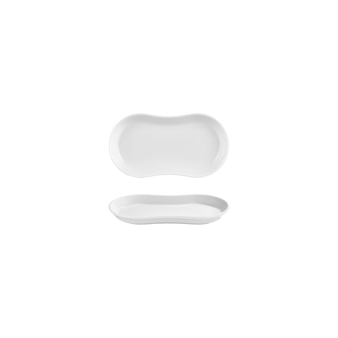 Smooth White 7.5" x 4.25" x h:1" Oval Warm White Vitrified Platter (1 each)