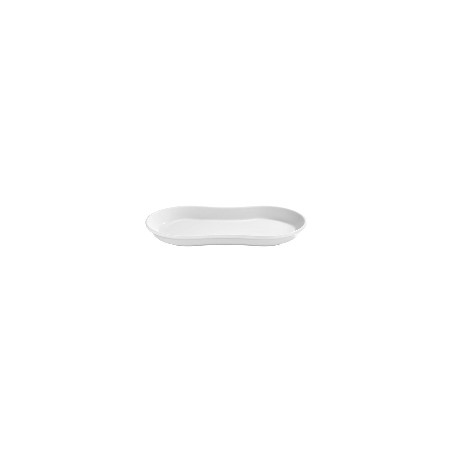 Smooth White 7.5" x 4.25" x h:1" Oval Warm White Vitrified Platter (1 each)