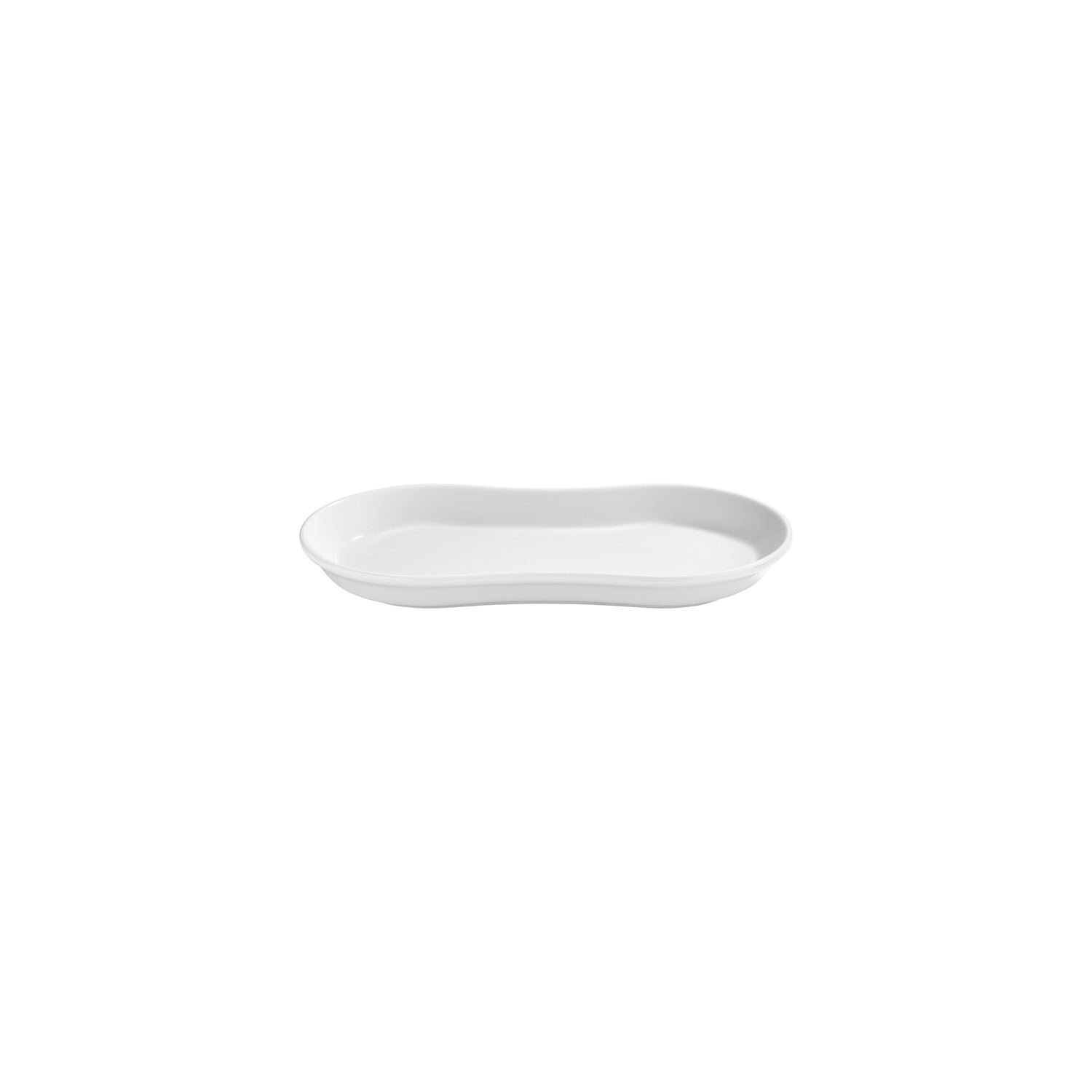 Smooth White 9.5" x 5.5" x h:1" Oval Warm White Vitrified Platter (1 each)
