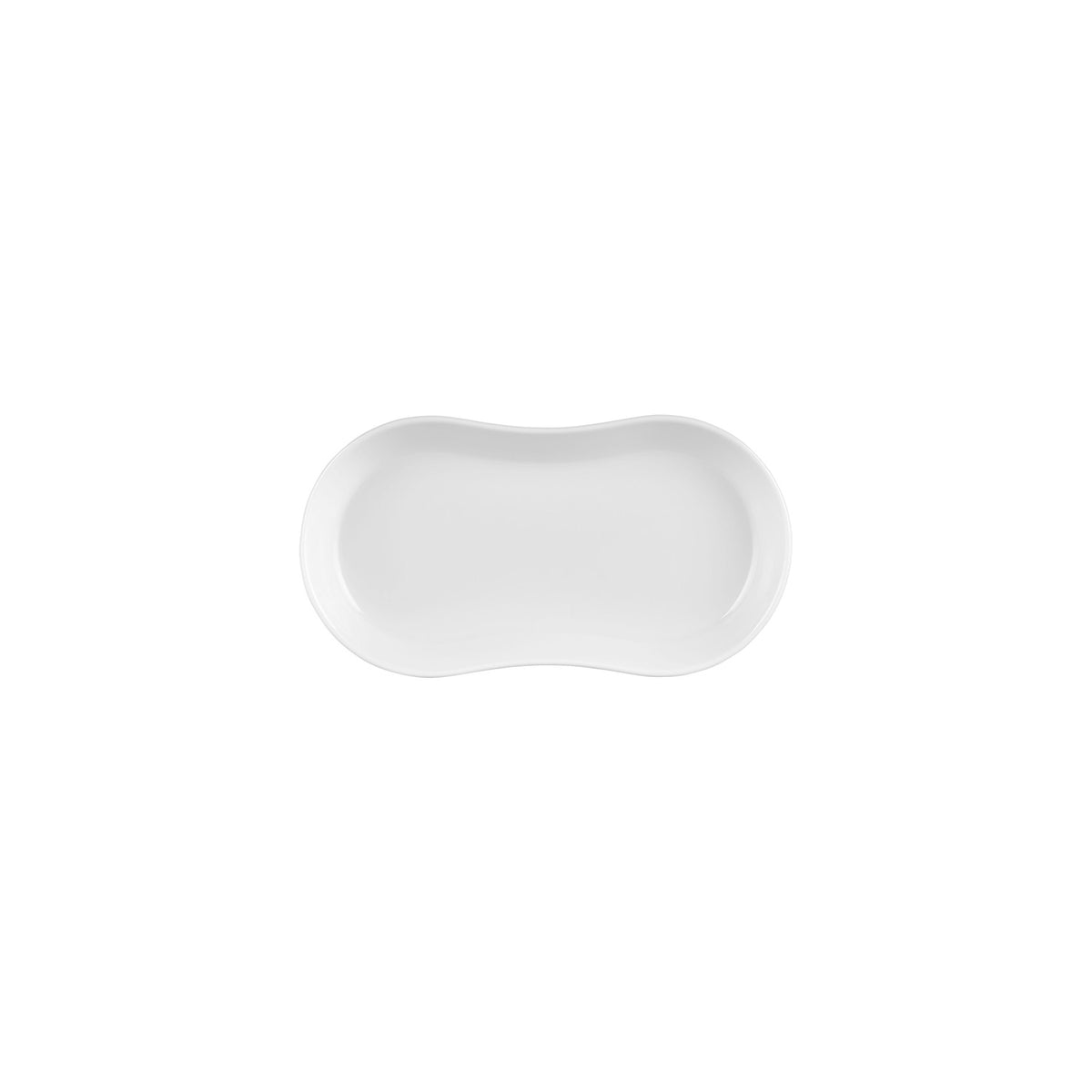 Smooth White 9.5" x 5.5" x h:1" Oval Warm White Vitrified Platter (1 each)