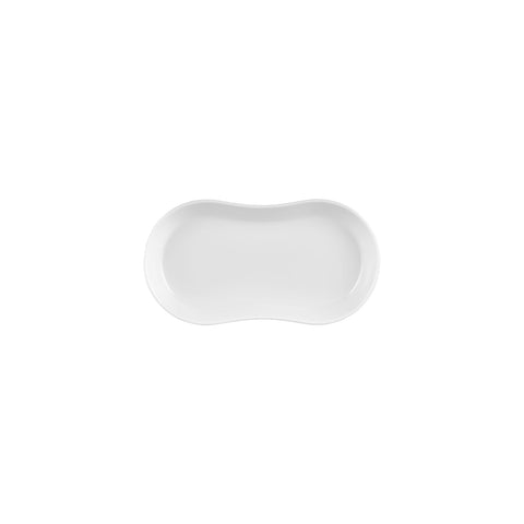 Smooth White 9.5" x 5.5" x h:1" Oval Warm White Vitrified Platter (1 each)
