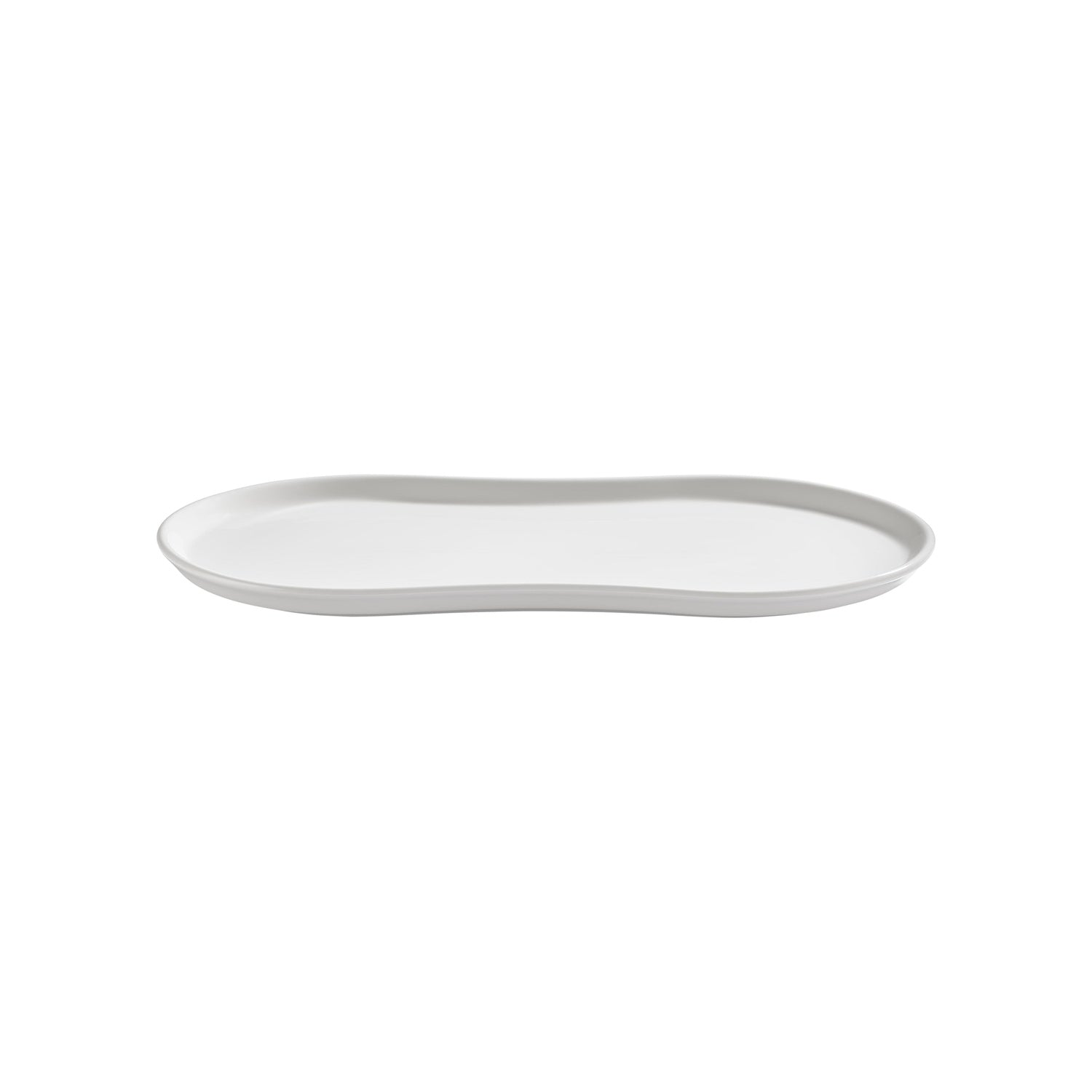 Smooth White 15" x 7.75" x h:0" Rectangular Warm White Vitrified Platter (1 each)