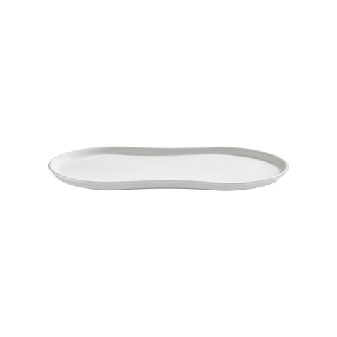 Smooth White 15" x 7.75" x h:0" Rectangular Warm White Vitrified Platter (1 each)