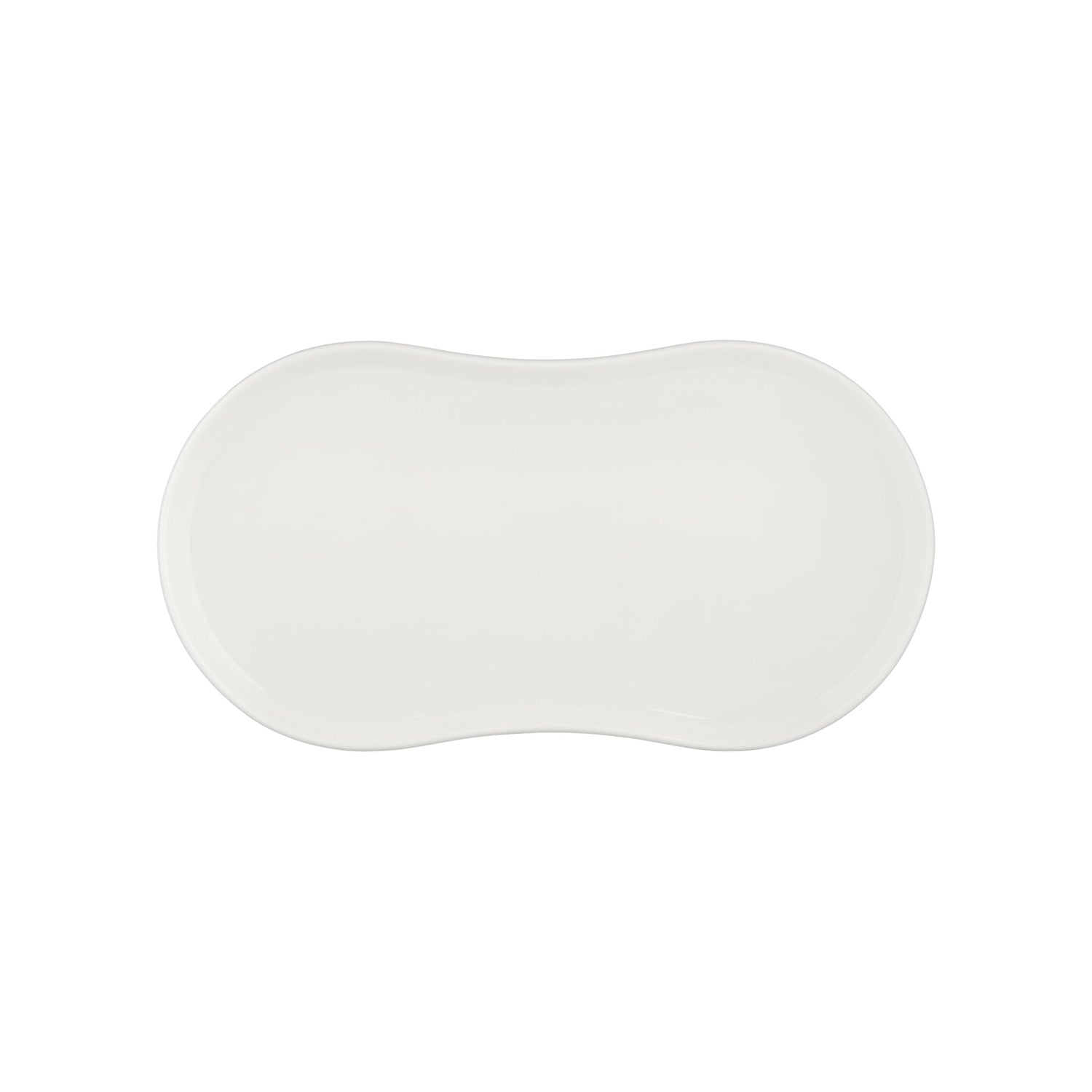 Smooth White 15" x 7.75" x h:0" Rectangular Warm White Vitrified Platter (1 each)