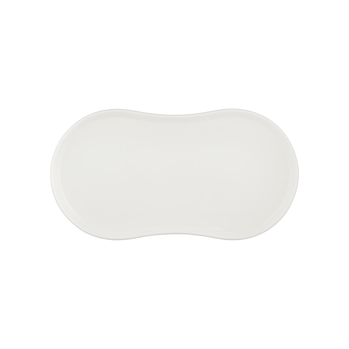 Smooth White 15" x 7.75" x h:0" Rectangular Warm White Vitrified Platter (1 each)